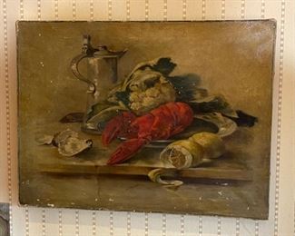Original Art Antique Lobster Painting	18 x 24in	
