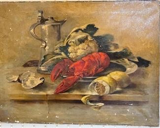 Original Art Antique Lobster Painting	18 x 24in	
