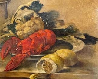 Original Art Antique Lobster Painting	18 x 24in	
