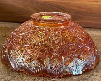 Imperial Marigold Carnival Glass  Berry Bowl	3x8in Diameter	
