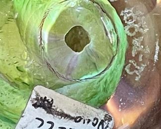 Charlie Correll Art Glass Paperweight	2in H x  2.5in diameter	
