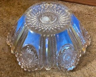 Antique  Bowl Blue Gold Clear	3.5 x 6 diameter	
