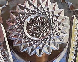 Antique  Bowl Blue Gold Clear	3.5 x 6 diameter	
