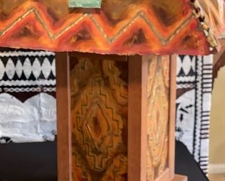 Southwest Rustic Patinated Metal Lamp	28 x 19 x 19 in	HxWxD
