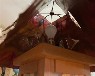 Southwest Rustic Patinated Metal Lamp	28 x 19 x 19 in	HxWxD
