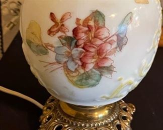 Antique Hand Painted Glass Lamp	16 x 5 x 5in	HxWxD
