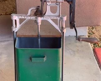 Antique Cast Iron & Tin Dairy Churn	31 x 18 x 11in	HxWxD
