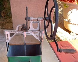 Antique Cast Iron & Tin Dairy Churn	31 x 18 x 11in	HxWxD
