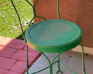 2pc Antique Twisted Wire Parlor Chairs Heart Back	35 x 14 x 12	HxWxD
