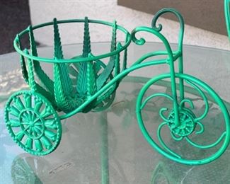 Wrought Iron Patio Tricycle Basket	9x16x10in	HxWxD
