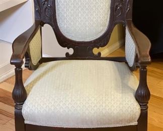 Antique Upholstered Spring Rocking Chair	37x25x26in	HxWxD
