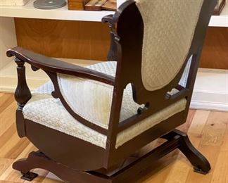 Antique Upholstered Spring Rocking Chair	37x25x26in	HxWxD
