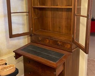 Antique Bookcase Secretary Desk	77x36x20in	HxWxD
