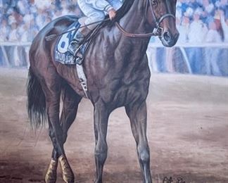 Pat Day Horse Race Litho Michael DuVall Signed	24.5 x 18.5in	
