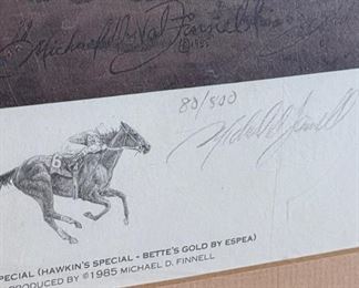 Pat Day Horse Race Litho Michael DuVall Signed	24.5 x 18.5in	

