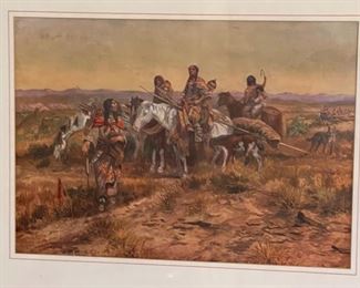 Heading the Right Way CM Russell Framed Print Litho	26 x 32in	
