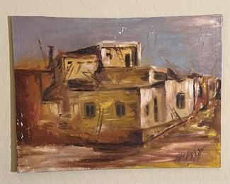 Original Art Mexican villa	18x24in	
