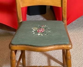 Needlepoint Chair antique	33 x 17 x 16 in	HxWxD
