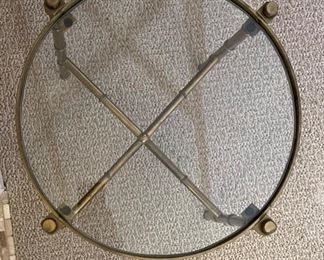 Brass Faux Bamboo End Table	16 x 16.5 diameter	
