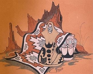 Navajo Sand Painting Original Art B John Native American	16 x 16	
