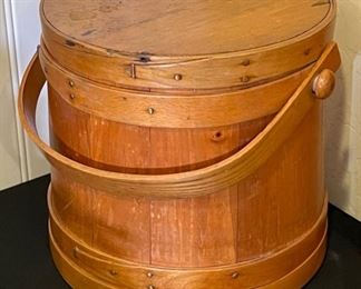 Antique Wood Firkin Sugar Bucket	10 x 11 x 10	HxWxD

