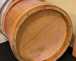 Antique Wood Firkin Sugar Bucket	10 x 11 x 10	HxWxD
