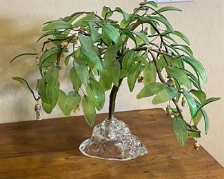 Vintage Glass Leaf Tree	15x18x16in	
