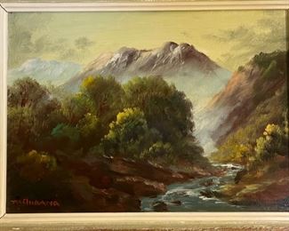 Original Art Kaoru Tachibana Mountain Landscape Painting	Frame: 16 x 20	
