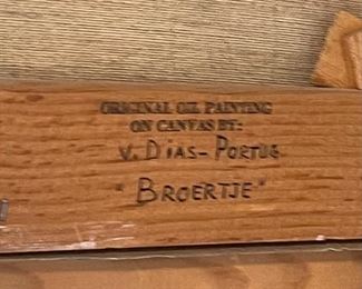 Original Art Little Boy Portrait V. Dias Portug Broertje	Frame: 19.25 x 17.25in	
