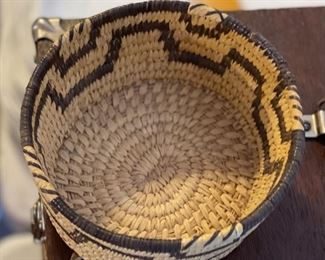 Papago/Pima  Stepped Pattern Basket Native American Tohono O'odham	3in h x 6.5 diameter	

