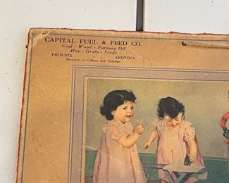 Dionne quintuplets 1937 Advertising calendar capital fuel and the company Arizona	11 x 8	
