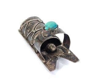 Native American Cradle board Pendant Silver & Turquoise	44x17x20mm	
