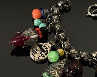 Vintage Napier Asian Charm Bracelet	7.25in Long	
