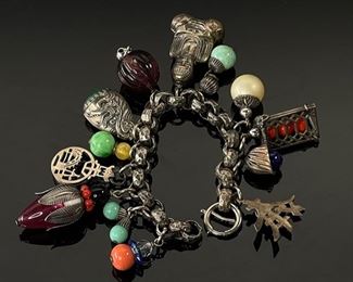 Vintage Napier Asian Charm Bracelet	7.25in Long	
