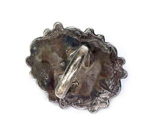 Vintage Hand Made Malachite & Silver Ring Sz: 6	Size: 6 center: 36x30mm	
