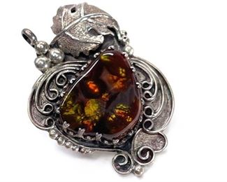 Vintage Navajo sterling Silver Pendant Charm ES Native American	47x34mm	
