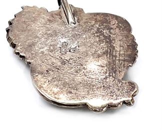 Vintage Navajo sterling Silver Pendant Charm ES Native American	47x34mm	
