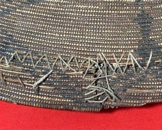 22in 1800s Antique Apache Tray Coiled Gathering Basket  Native American	5in h x 21.75 in diameter	
