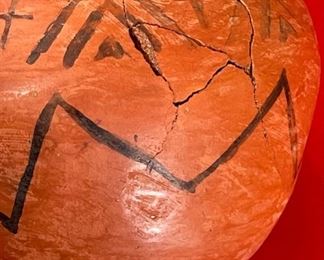 AS-IS Primitive Maricopa Pottery Bowl Native American Pot	5.5x 7in diameter	
