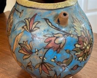 Antique Persian Kashkul Beggar’s Bowl Ceramic dervish	5x5.5x8in	
