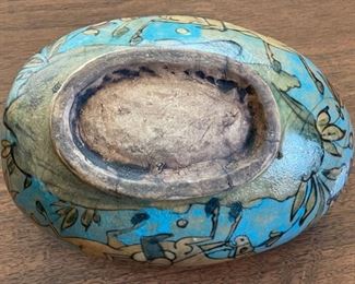 Antique Persian Kashkul Beggar’s Bowl Ceramic dervish	5x5.5x8in	
