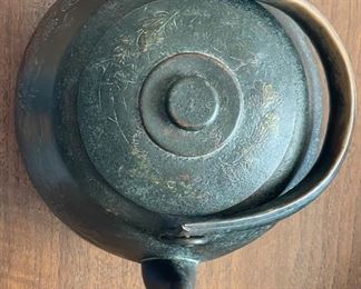 Antique Chinese Teapot Copper Tinned	7x8x8.5in	
