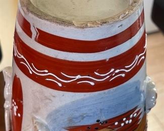 Japanese Satsuma Ceramic Vase	14in H x 4.25in Diameter at rim	
