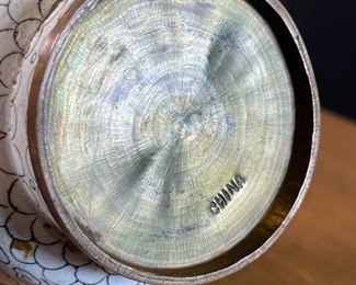 2pc Chinese Cloisonne Vases Cloisonné PAIR Enamel	9in H x 3in Diameter at rim	
