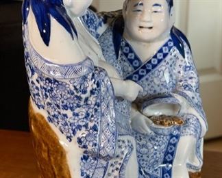 Blue & White Chinese Porcelain Brothers	11x7.5x4.5in	HxWxD
