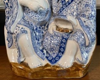 Blue & White Chinese Porcelain Brothers	11x7.5x4.5in	HxWxD
