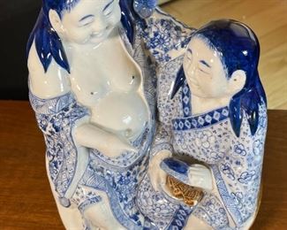 Blue & White Chinese Porcelain Brothers	11x7.5x4.5in	HxWxD
