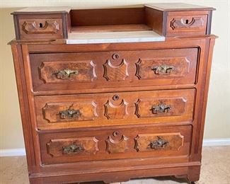 Antique Dresser Chest of Drawers	39.5x38.5x8in	HxWxD
