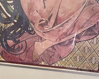 Alphonse Mucha "JOB" Poster Art Nouveau 1898 1967 Framed Poster	42x28in	
