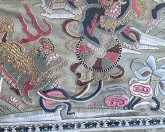 Chinese Silk Embroidery Art Lion Framed	17x15.5x1in	HxWxD
